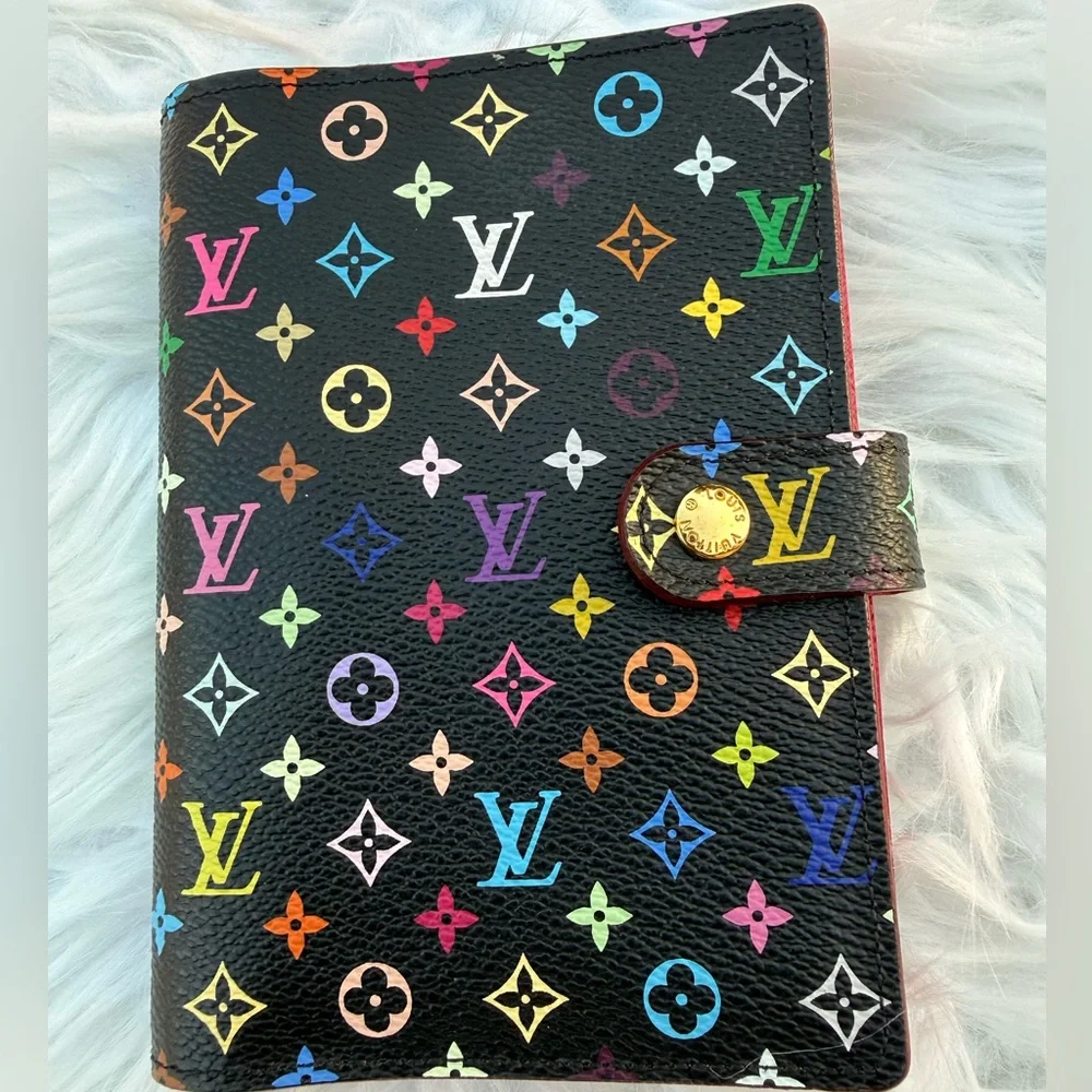 Louis Vuitton Black Monogram Multicolor Small 6-ring Agenda (Pocket size paper)
